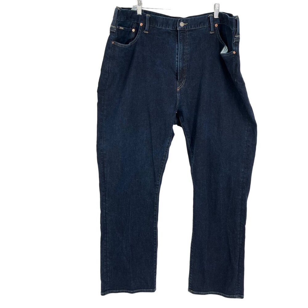 Polo Ralph Lauren Men's Hampton Relaxed Straight Jeans 48x32 Dark‎ Wash Denim